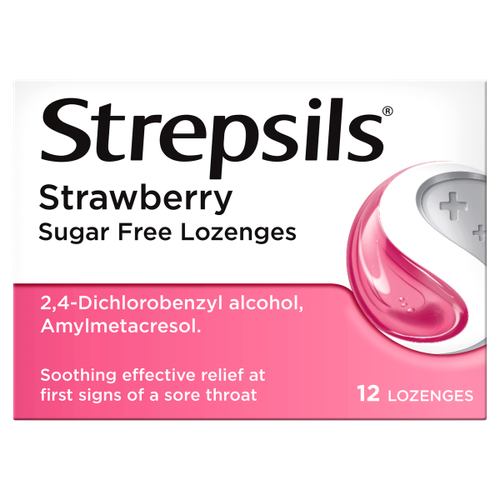 Strepsils Sugar Free Strawberry 12s