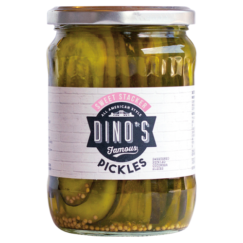 Dino's Famous Sweet Stacker Pickles 530G