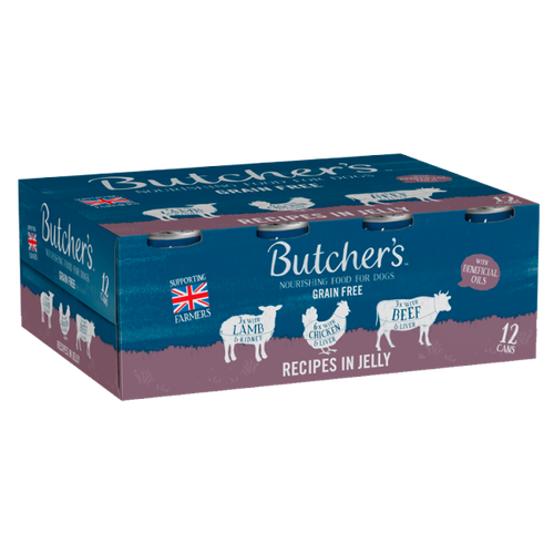 Butcher's Recipes In Jelly Dog Food Tins With Lamb, Chicken & Beef 400g