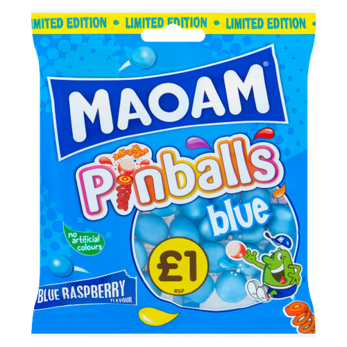 Maoam Pinballs Blue Raspberry Flavour Pm £1 140G