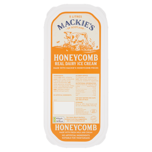 Mackie's of Scotland Honeycomb Real Dairy Ice Cream 5 Litres