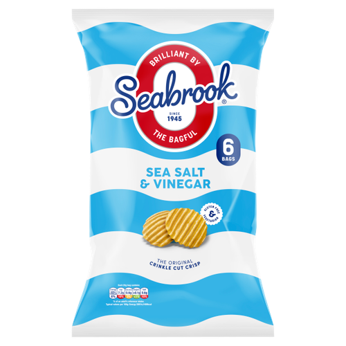 Seabrook Sea Salt & Vinegar Flavour The Original Crinkle Cut 6 x 25g