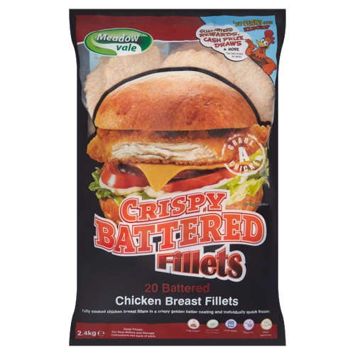 Meadow Vale 20 Crispy Battered Chicken Breast Fillets 2.4kg