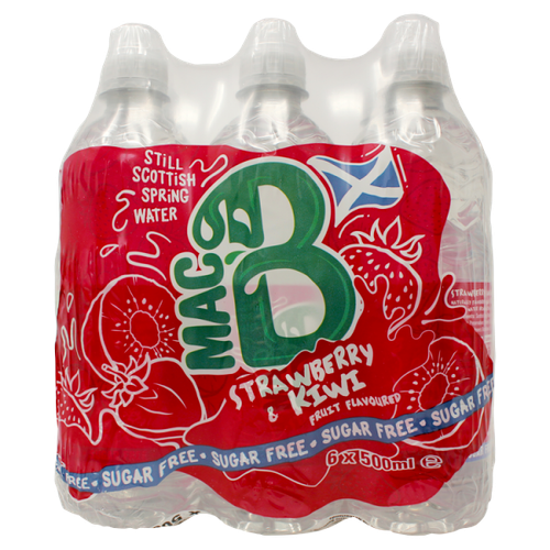 Mac B Sugar Free Still Strawberry & Kiwi Fruit Flavoured Scottish Spring Water 6 x 500ml