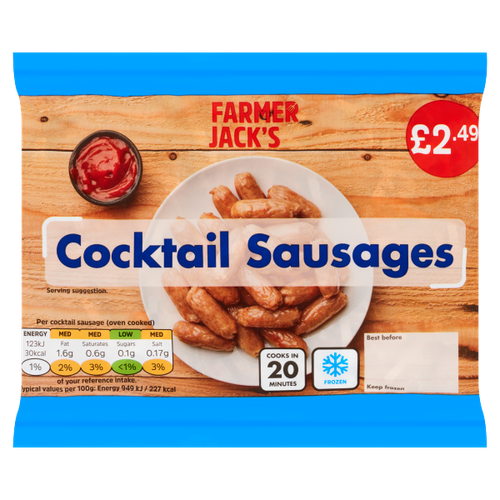 Farmer Jack's Cocktail Sausages £2.49 365g