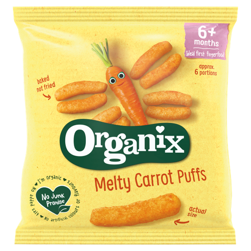 Organix Melty Carrot Puffs Organic Baby Finger Food Snack 20g