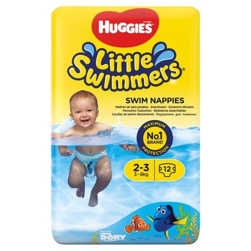 Huggies Diapers Little Swimmers 12 Swim Nappies 2-3 3-8kg