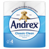 Andrex Classic Clean Toilet Roll, 4 Rolls 190sc