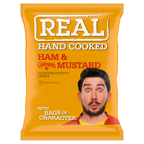 Real Handcooked Ham & English Mustard Flavour Potato Crisps 35g