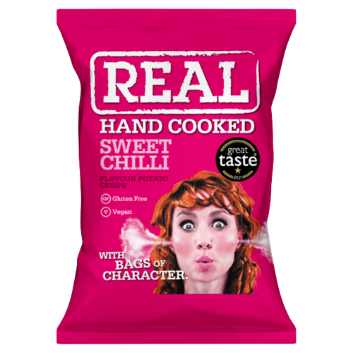 Real Handcooked Sweet Chilli Flavour Potato Crisps 35g