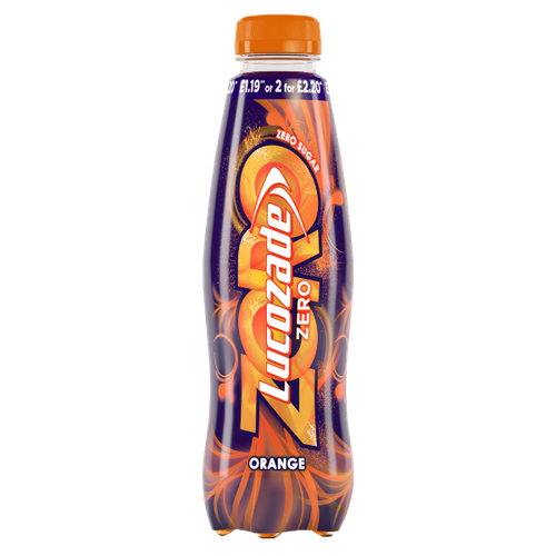 Lucozade Zero Orange 24 x 380ML PMP £1.19 or 2 for £2.20