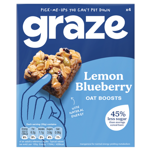 Graze Superfood Oat Boosts Lemon Blueberry 4 x 30g (120g)