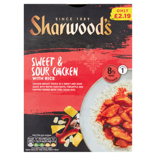 Sharwood's Sweet & Sour Chicken with Rice 375g