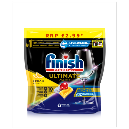 Finish Quantum Ultimate Dishwasher Tablets Lemon Scent PM £2.99 10 Tablets