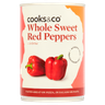 Cooks & Co Whole Sweet Red Peppers in Brine 390g