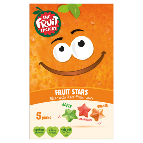 The Fruit Factory Apple, Orange & Strawberry Fruit Stars 5 x 20g (100g)