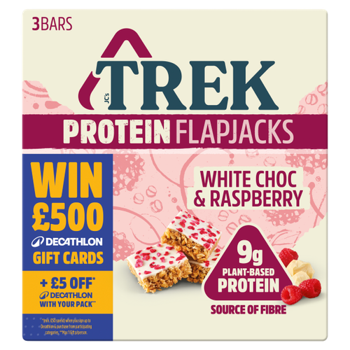 Trek Protein Flapjacks White Choc & Raspberry 3 x 50g