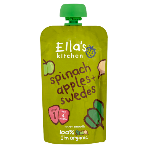 Ella's Kitchen Organic Spinach, Apples and Swedes Baby Pouch 4+ Months 120g