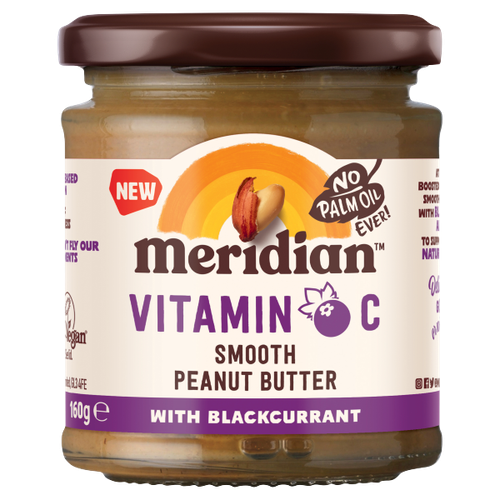 Meridian Vitamin C Smooth Peanut Butter with Blackcurrant 160g