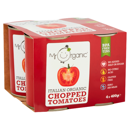 Mr Organic Italian Organic Chopped Tomatoes 4 x 400g