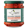 Mr Organic Organic Italian Grilled Peppers with Herbs & Spices in Oil Antipasti 190g