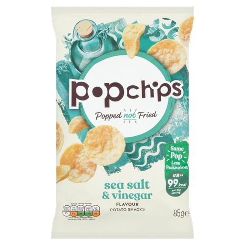 Popchips Sea Salt & Vinegar Flavour Potato Snacks 85g