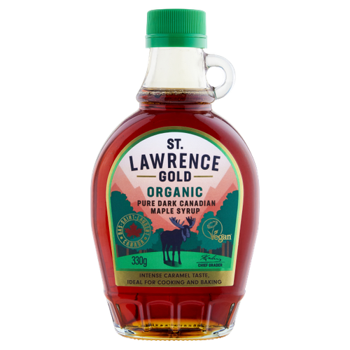 St. Lawrence Gold Organic Pure Dark Canadian Maple Syrup 330g