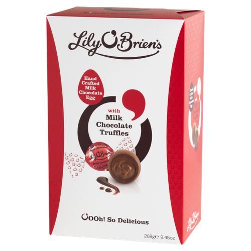 Lily O'Brien's Hand Crafted Milk Chocolate Egg with Milk Chocolate Truffles 268g