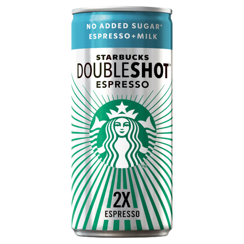 Starbucks Can DoubleShot Espresso No Added Sugar Iced Coffee Drink 200ml