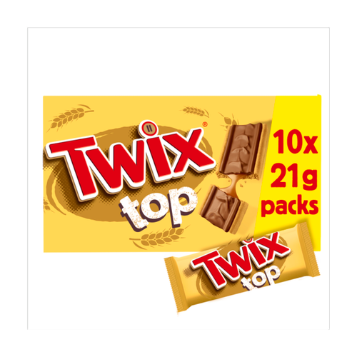 Twix Top Chocolate Biscuit Bars Multipack 10 x 21g