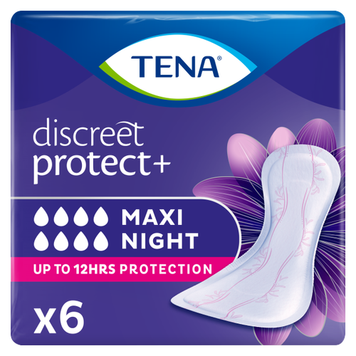 TENA Discreet Maxi Night Incontinence Pads 6 Pack