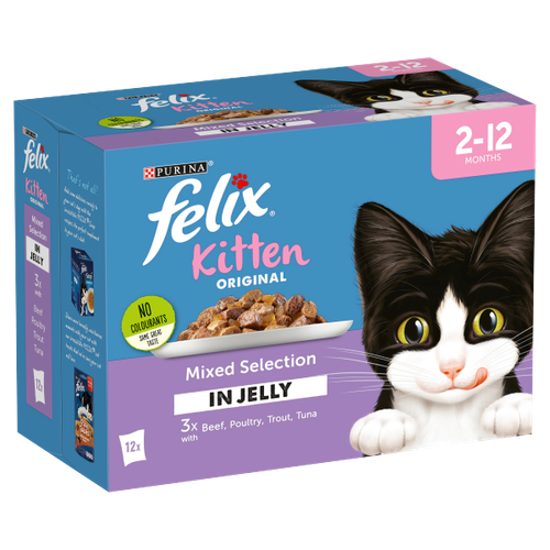 FELIX Kitten Mixed Selection in Jelly Wet Cat Food 12 x 100g