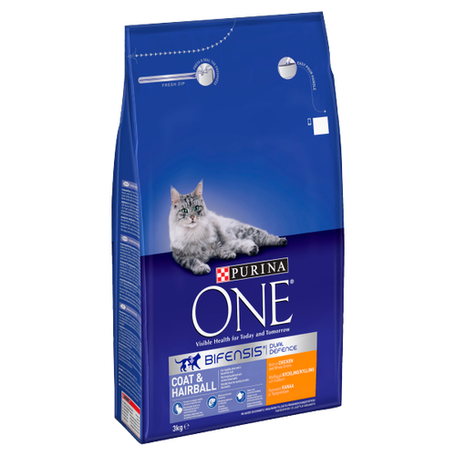 Purina ONE Coat & Hairball Dry Cat Food Chicken and Whole Grains 3kg