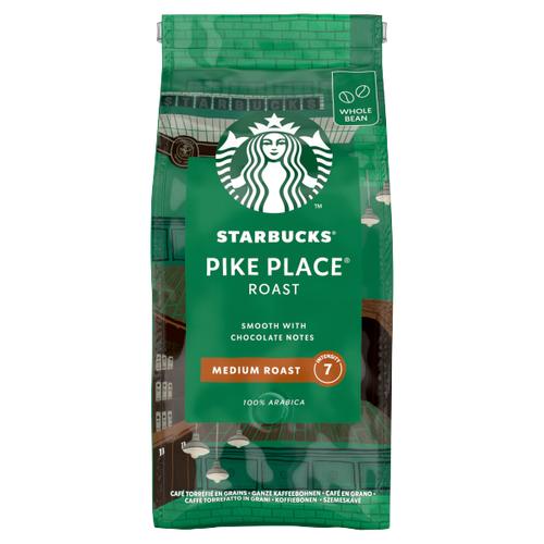 Starbucks Pike Place Roast Medium Roast Whole Bean Coffee, Bag 200g