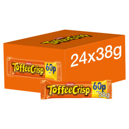 Toffee Crisp Milk Chocolate Bar 38g PMP 60p