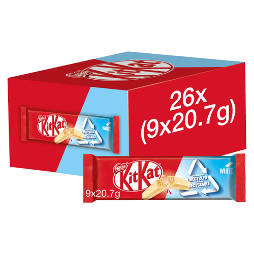 Kit Kat 2 Finger White Chocolate Biscuit Bar Multipack 9 Pack