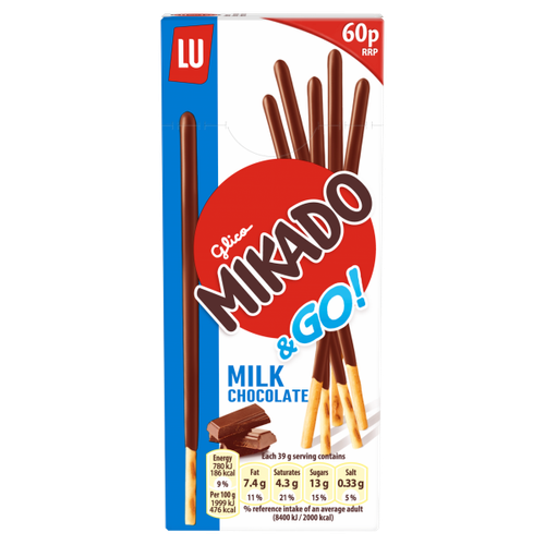 Mikado Go Milk Chocolate 60p 39g