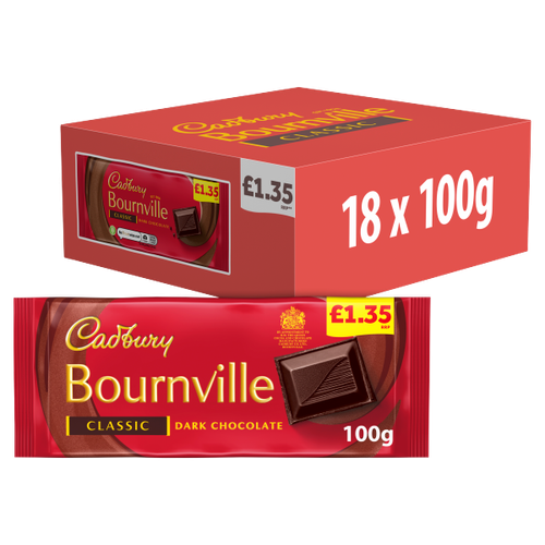 Cadbury Bournville Classic Dark Chocolate Bar PM £1.35 100g