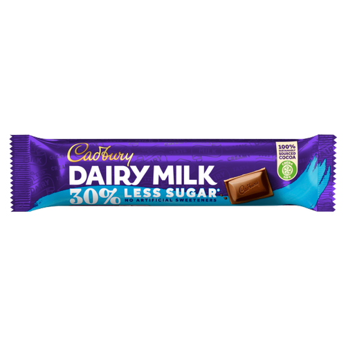Cadbury Dairy Milk 30% Less Sugar Chocolate Bar 35g