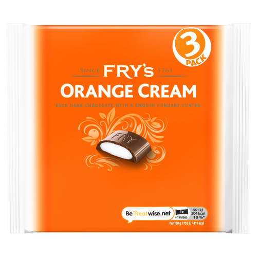 Fry's Orange Cream Chocolate Bar 3 Pack 147g