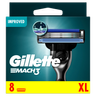 Gillette Mach3 Razor Refills for Men, 8 Razor Blade Refills