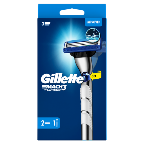 Gillette Mach3 Turbo Razor For Men, 1 Gillette Razor