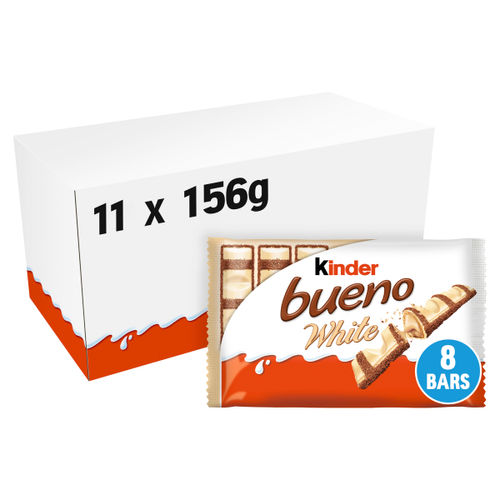 Kinder Bueno White Milk and Hazelnuts Bars 4 x 39g (156g)