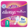 Always Platinum Normal (Size 1) Pads Wings 12 Sanitary Towels
