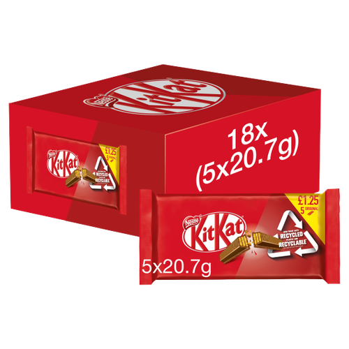 Kit Kat 2 Finger Orignal Milk PM £1.25 5x20.7g