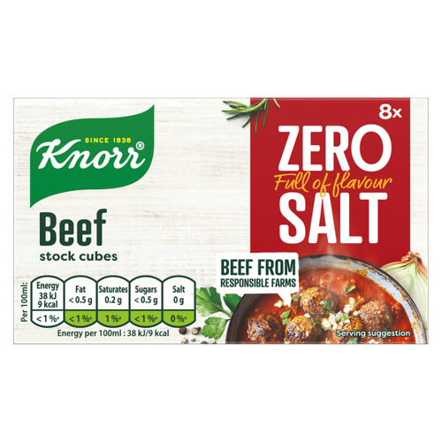 Knorr Zero Salt Stock cubes Beef 8 x 9 g 