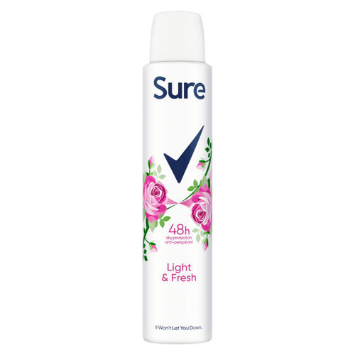 Sure Anti-perspirant Deodorant Aerosol Light & Fresh 200ml