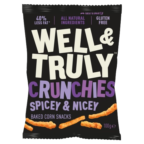 Well & Truly Crunchies Spicey & Nicey Baked Corn Snacks 100g