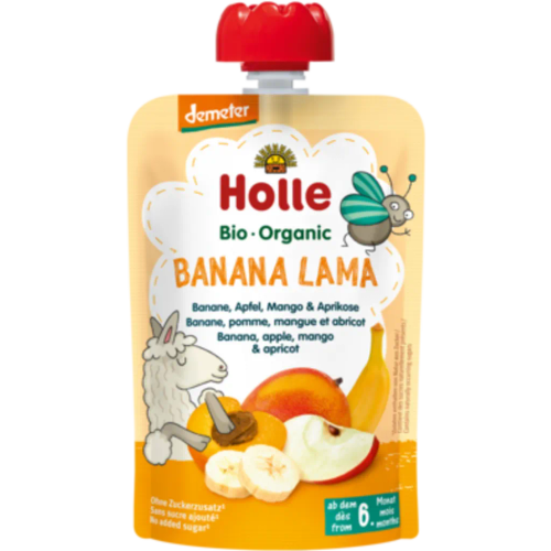 Holle Organic Pouch Banana Lama Pouch Banana, Apple, Mango & Apricot 100g