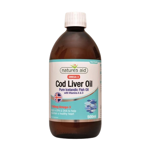 Natures Aid Cod Liver Oil Liquid with Vitamin A & D 500ml